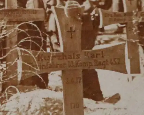 altes Foto - Soldaten Beisetzung Soldatenfriedhof Raum Aisne Frankreich