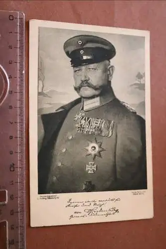 Alte Karte - Portrait Generalfeldmarschall v. Hindenburg