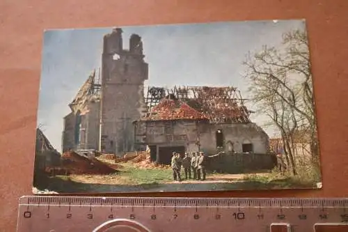 alte Karte - zerstörte Kirche Ammerzweiler Ober-Elsaß 1917