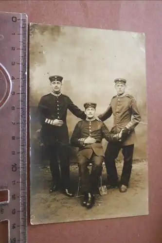 Tolles altes Foto - Portrait drei Soldaten  Döberitz - 1914