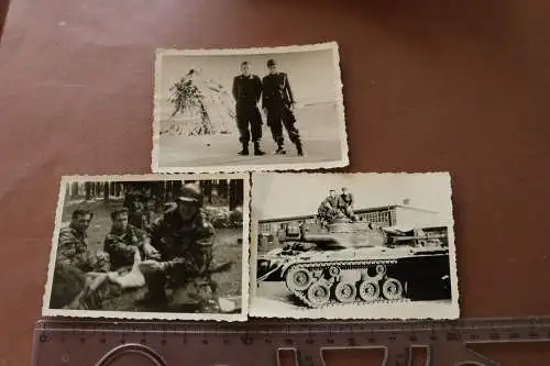 drei alte Fotos - Bundeswehr - Panzer,  Soldaten Splintertarn