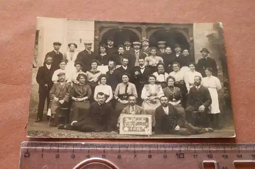 tolles altes Foto - Gruppe Personen Bad Kreischa Villa Eissrig 1911