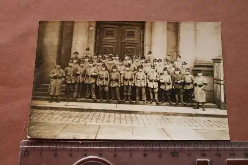 altes Foto Gruppe Soldaten - sächsische Jäger Tschako - Dresden ????