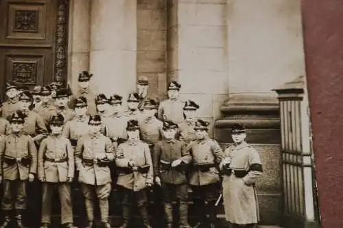 altes Foto Gruppe Soldaten - sächsische Jäger Tschako - Dresden ????