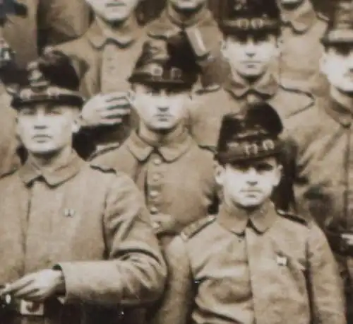 altes Foto Gruppe Soldaten - sächsische Jäger Tschako - Dresden ????