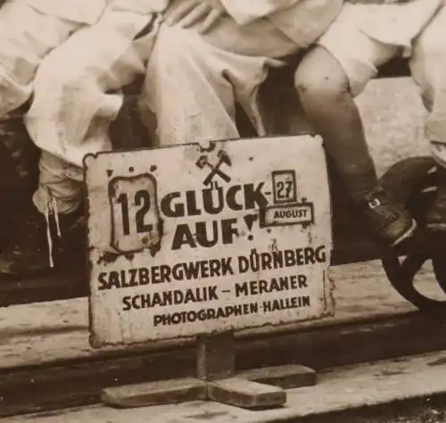 tolles altes Foto  Besucher  Salzbergwerk Dürnberg  20-30er Jahre
