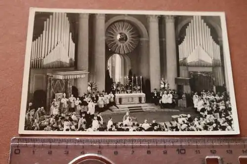 Tolle alte Fotokarte -  Gottesdienst Kirche - Berlin