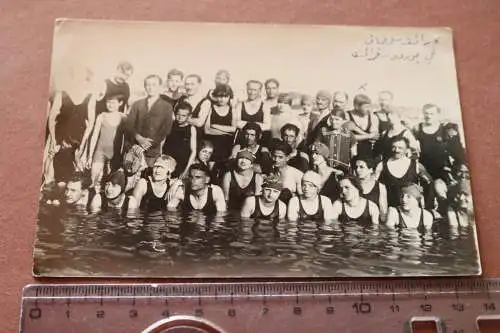 Tolles altes Gruppenfoto Badegäste , darunter Sultan Raif - Bordeaux 20er Jahre