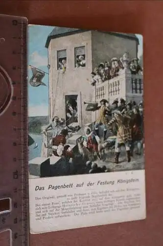 tolle alte Karte -  Das Pagenbett auf der Festung Königstein 1900-1920 ?