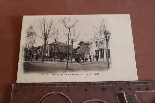 Tolle alte Karte -  Arcachon  Place de la Mairie 1880-1910 ???