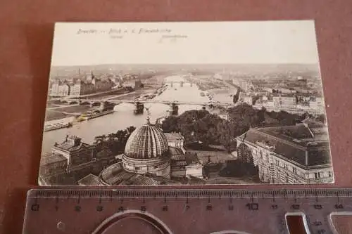 tolle alte Karte -  Dresden - Blick von der Frauenkirche  20-30er Jahre ?