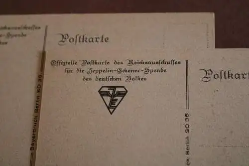 zwei tolle alte Künstlerkarten - Zeppelin - Zeppelin Eckener Spende 30er Jahre