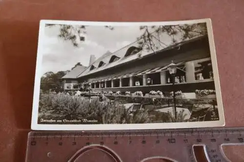 tolle alte Karte - Terrassen am Strandbad Wannsee - Berlin 1937