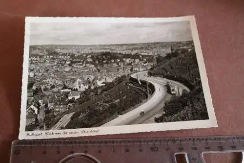 tolle alte Karte -  Stuttgart - Blick von der neuen Weinsteige  1952