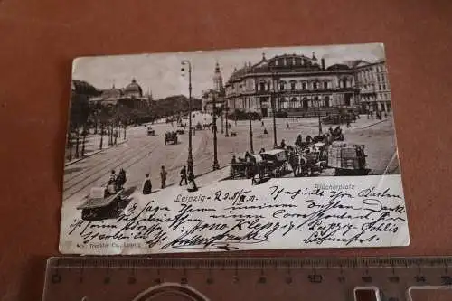 tolle alte Karte -  Blücherplatz Leipzig  1901