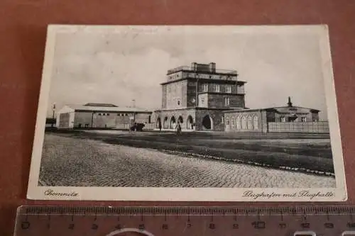 tolle alte Karte - Chemnitz Flughafen mit Flughalle 1928