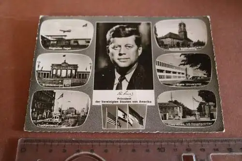 Tolle alte Karte - Ansichten Berlin - Portrait J.F.Kennedy - Besuch 1963