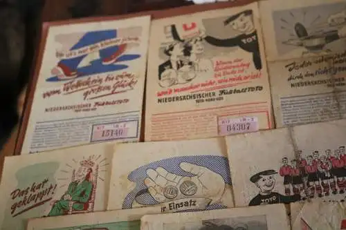 12 alte Wettscheine Niedersächsischer Fußball Toto  von 1954