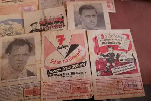 12 alte Wettscheine Niedersächsischer Fußball Toto  von 1954