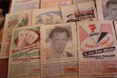 12 alte Wettscheine Niedersächsischer Fußball Toto  von 1954