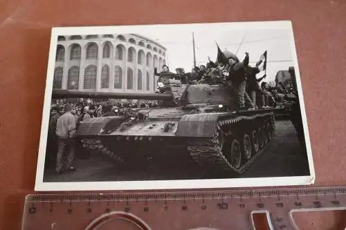 Tolle alte Karte - Panzer Demonstranten - Bukarest 1989