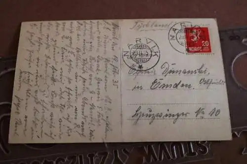 tolle alte Karte -  Narvik Torvet med Tötta og Fagernestoppen 1935