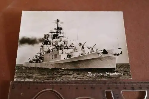 Tolle alte Karte -  Bundesmarine Zerstörer Hamburg  (2) - 60-70er Jahre ?