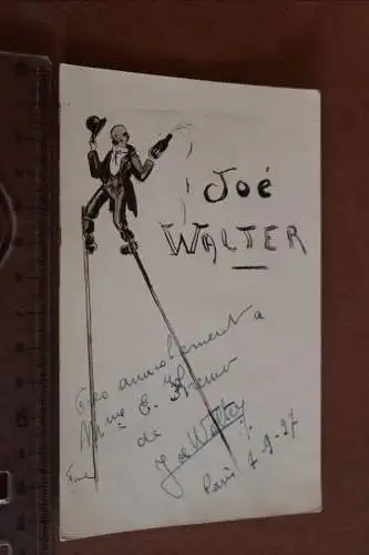 Tolle alte Karte - Artist ? Clown ? Joe Walter mit  original Autogramm 1927
