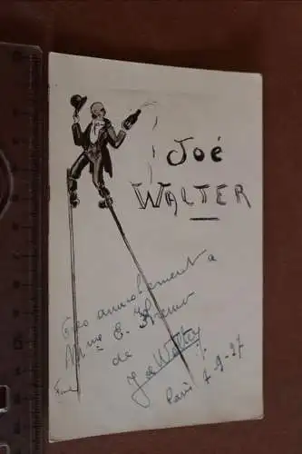 tolle alte Karte - Artist ? Clown ? Joe Walter mit  original Autogramm 1927