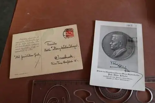 Zwei tolle alte Autogramme Professor Viktor Keldorfer 1923 u 1933