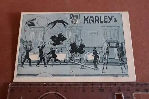 tolle alte Karte - Drei Karley´s  Akrobaten ?  Variete ? Zirkus ? 20-30er Jahre?