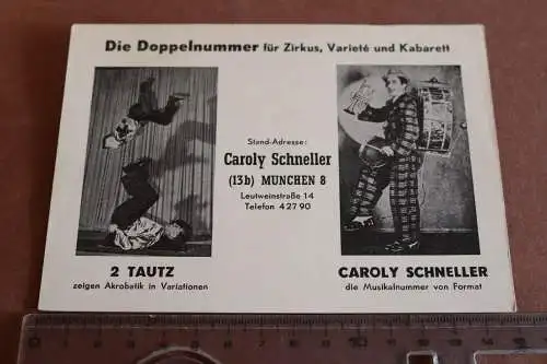 tolle alte Karte - Artisten - Variete ?  Zirkus ?  2 Tautz und Caroly Schneller