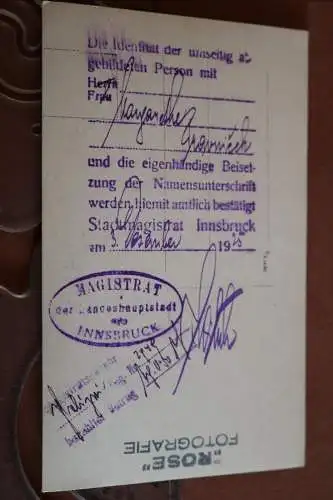 tolle alte Fotokarte  - berühmt ?? original signiert -  Innsbruck 1925 
