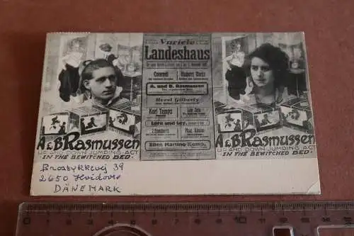Tolle alte Karte  - A & B Rasmussen - Variete Landeshaus ? 1972 signiert mit Ras