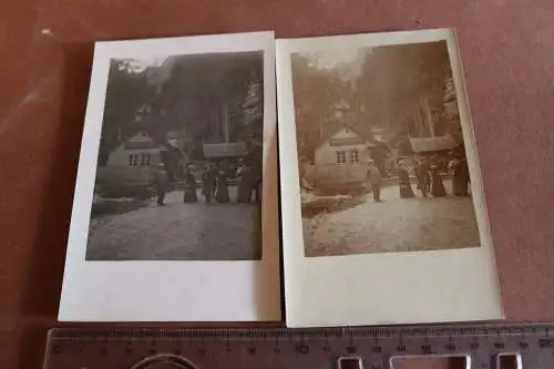 tolles altes Foto Personen - Gebäude Glas u. Gallanterie usw. Handlung - Ort ?