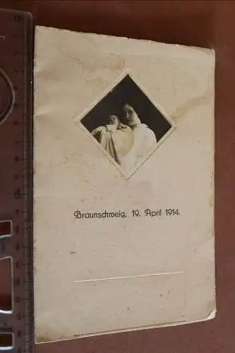 tolle alte Menue- Karte , mit Foto - denke mal zwecks Taufe ? Braunschweig 1914