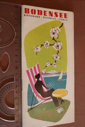 Tolles altes Werbeblatt Bodensee mit Hotelführer 1957