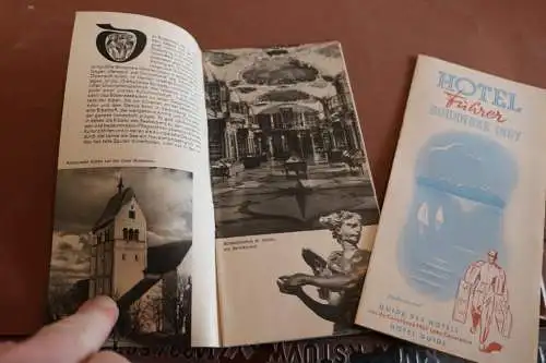 tolles altes Werbeblatt Bodensee mit Hotelführer 1957