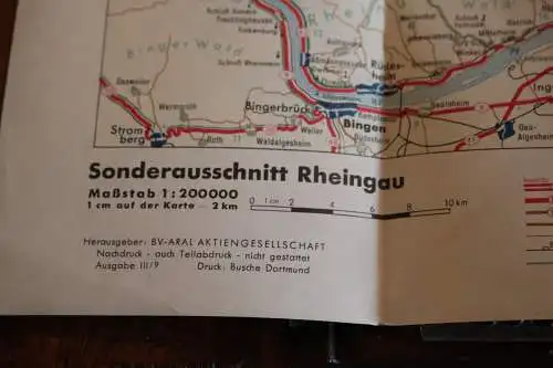 tolle alte Aral BV  Landkarte Blatt 8  Mannheim Trier Saarbrücken - Alter ?
