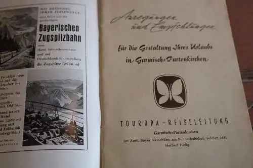 tolles altes Werbeheft Willkommen in Garmisch-Partenkirchen  - 60-70er Jahre 