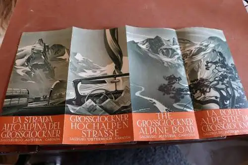tolles altes Werbeblatt mit Panoramakarte - Grossglockner Hochalpenstrasse 
