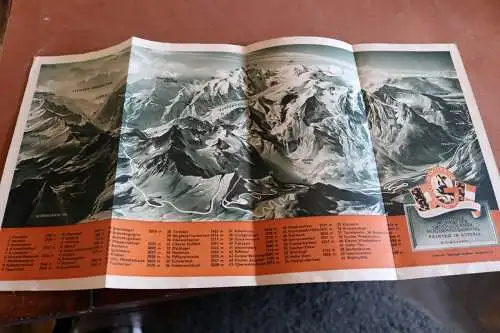 tolles altes Werbeblatt mit Panoramakarte - Grossglockner Hochalpenstrasse 