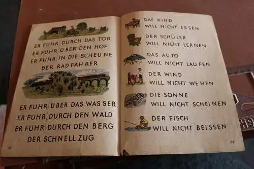 altes Heft - Gansberg Fibel - Buch zum Lesenlernen 1948/49 ?? defekt