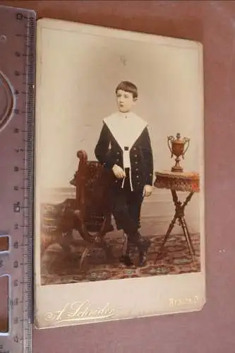 tolles altes Kabinettfoto - Kind - Junge - coloriert - Berlin 
