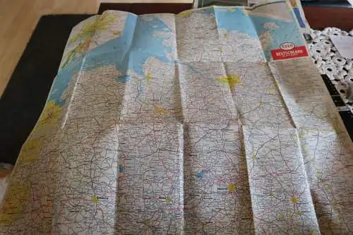 tolle alte Esso Landkarte Deutschland  Blatt Nord - Alter ???