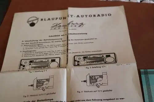 tolle alte Hülle,. Bedienungsanleitung ,Papiere Blaupunkt Autoradio Hamburg de 
