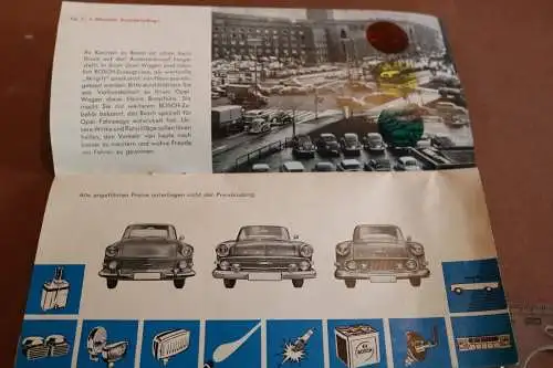 tolles altes Werbeblatt  Bosch Zubehör Tips für den Opel Freund -60er Jahre ?