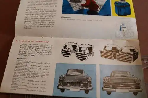 tolles altes Werbeblatt  Bosch Zubehör Tips für den Opel Freund -60er Jahre ?