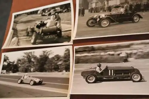 sieben alte Fotos - Oldtimerrennen - 60-70er Jahre