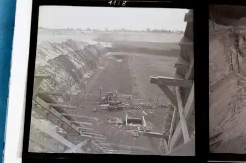 14 alte Negative - Großbaustelle - Brücke ?? Staudamm ?? 